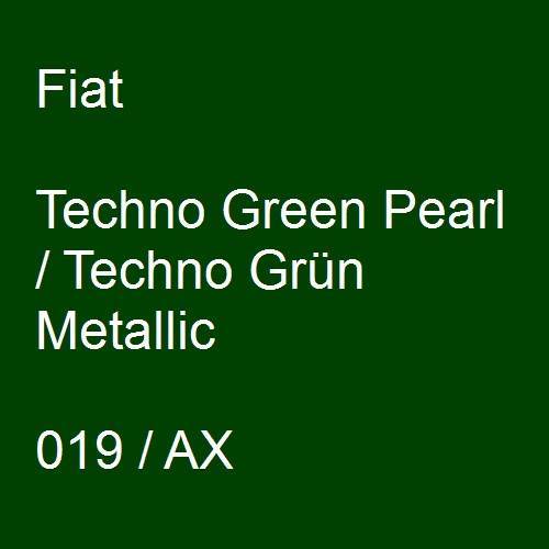 Fiat, Techno Green Pearl / Techno Grün Metallic, 019 / AX.